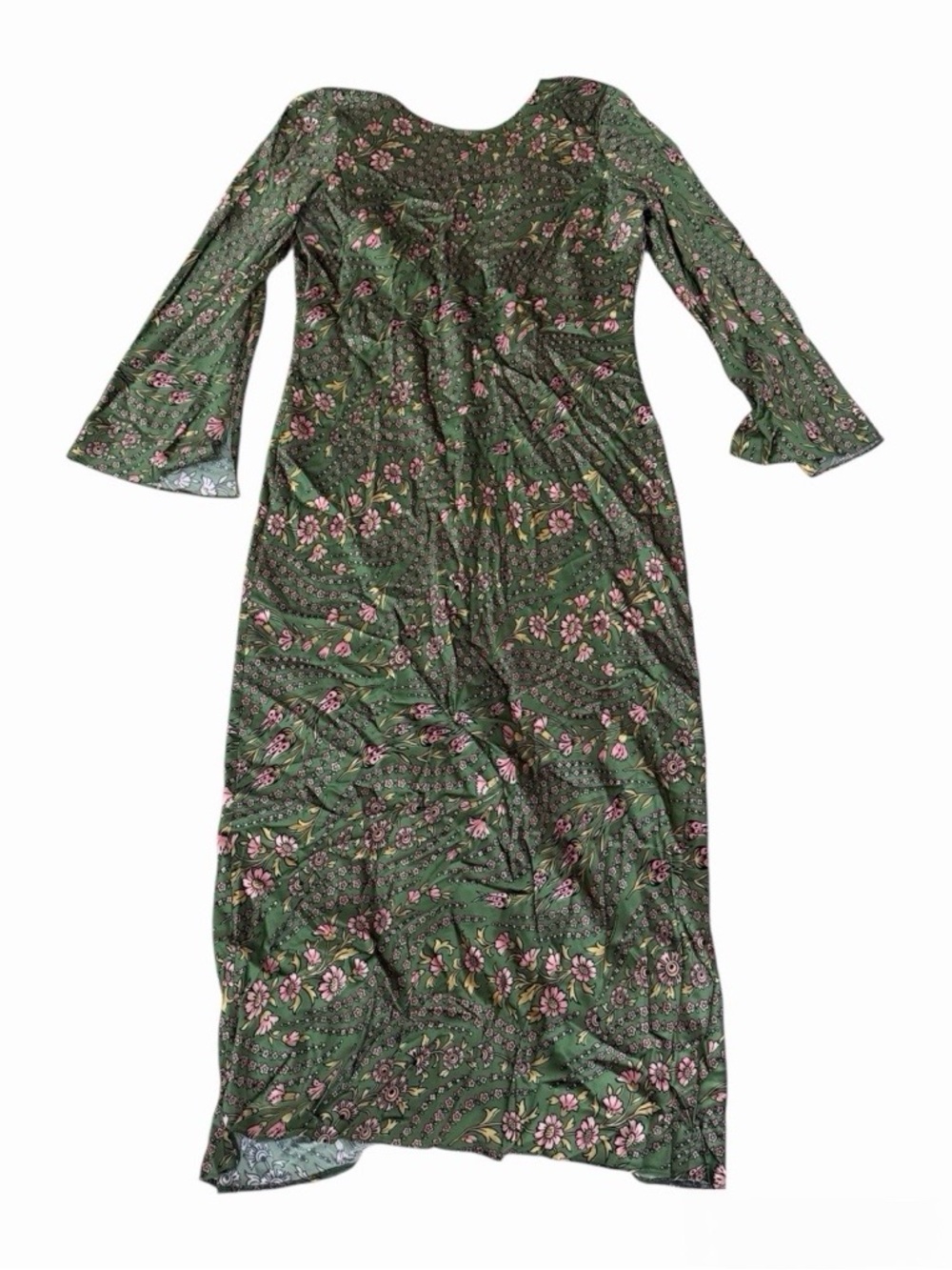 Veronica Beard Gemma Green Floral Maxi Dress Size 16
